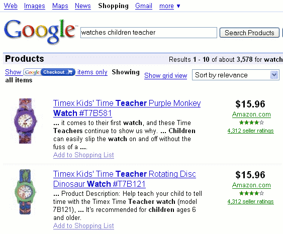 Google Product Search results for [ watches children teacher ]