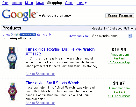 Google Product Search results for [ watches children timex ]