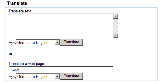 Google Language Translation Tool
