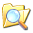 icon showing magnifying glass over a folder